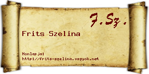 Frits Szelina névjegykártya